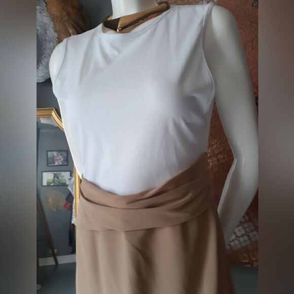 NWT Zara Cotton Blend Colourblock Midi Dress - Picture 8 of 15